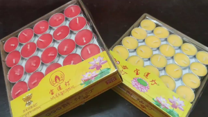 Smokeless and non-toxic pure natural butter lamps 1/2/4/ hour 100-piece box packaging for offering to Buddha. Butter candles long-lasting lamps for offering to Buddha. Incense and candle lamps