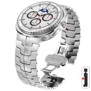 Mecha Style Metal Strap for Samsung Galaxy Watch 9 8 40 44mm/8 Classic 46mm Stainless Steel/Titanium Luxury Bracelet Accessories