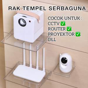 Rak dinding tempel minimalis dudukan cctv wifi router proyektor serbaguna