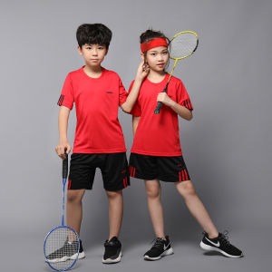 Childrens Badminton Uniform Set Long Sleeve Sports Wear Netball Table Tennis Quick Dry for Boys And Girls School Students