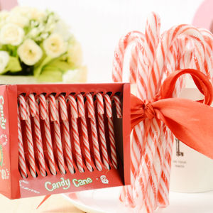 Christmas Crutches Candy New Year Goods 144G Red and White Flavor Rainbow Cane Walking Stick Sugar Gift Cane Candy