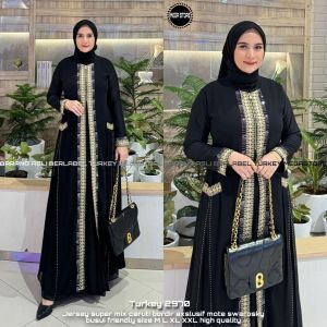 Abaya sultan hitam bordir 1270