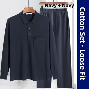 AOYUNNIAO | Cotton Leisure Home Wear for Elderly Men 2-Piece Set