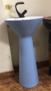 CHẬU RỬA MẶT LAVABO CHÂN ĐỨNG TRỤ TRÒN LIỀN KHỐI GROVES GRL NTT02 (43x43x87)