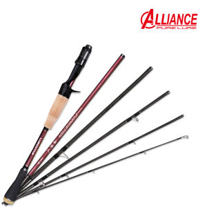 PURELURE Freshwater Spinning Lure Fishing Rod Lightweight 5-Piece Travel Fuji Guides Cork Handle Trout Bass Crappie Pike