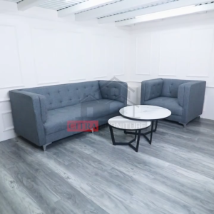 WIGO Sofa Minimalis Ottoman 3 + 1 Seater Fabric Stainless