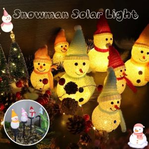 Christmas Snowman Light Solar Power Lawn Lamps Garden LED Garland Light for Xmas Decor