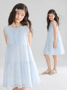 MUCMUKN | Cool Feel Rayon Lace Flare Sleeve Dress
