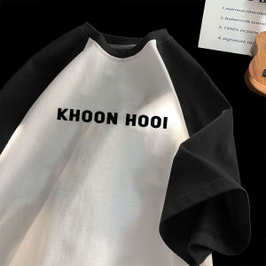 Áo Thun Nam Tay Ngắn Mùa Hè Dáng Rộng Thoải Mái Đa Năng Thương Hiệu Thời Trang INS Áo Thun Cotton Thoáng Khí Thường Ngày