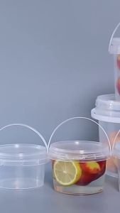 ZEO 1L 0.3L 0.5L Bucket with Seal Clear Storage Plastic Container Pail Food Packaging Canister