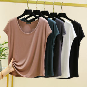 เสื้อยืดแขนกุดคอตุ่มทรงหลวมสำหรับผู้หญิงในช่วงฤดูร้อน เสื้อชั้นในแบบบาง แขนสั้น ทรงหลวม ขนาดใหญ่ แขนสั้น เสื้อชั้นในแบบยูนิเซ็กซ์