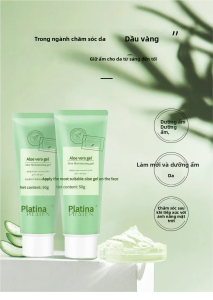 2 Tuýp Gel Nha Đam Platina 50g Mỗi Tuýp Kem Dưỡng Ẩm Siêu Cấp Dùng Hàng Ngày Cho Nam & Nữ Kem Dưỡng Mặt Làm Tươi Mát