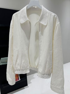 YUFUQING | New 2025 White Linen Jacket Womens Stylish Unique Spring Outfit Anti-Aging Trendy Polyester Fiber Long Sleeve Regular Length