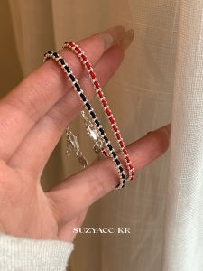 Vòng Tay Bạc Nguyên Chất Suzyacc Kr Màu Đỏ May Mắn Năm Sinh Dây Thừng Bạc Nặng Trang Sức Thời Trang Cho Bạn Thân Phụ Kiện Tay