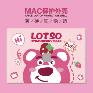 Strawberry Bear Protective Cover for New Macbook Apple M1 M2 Air 13 pro 14 Laptop Notebook Colorful Stickers 12 Sets Digital Accessories