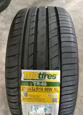 ยางรถยนต์ 235/45R18 ยี่ห้อ TBB TIRE รุ่น tr-66 ปี2026 นุ่ม เงียบ รีดน้ำดีทุกสภาพถนน ยางไทยมาตรฐานส่งออก รับประกัน บวม แตก 1ปี (ราคา1เส้น)
