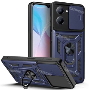 Slide Camera Lens Case For Vivo Y19S Y17S Y18S VivoY19S VivoY17S 4G Shockproof Phone Case Armor Ring Casing Bracket Stent Push Camera Protection Case Hard Back Cover