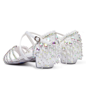 New Childrens Sequined Tassel Latin Dance Shoes Girls Dance Shoes Soft Bottom Stage Performance Dancing Shoes