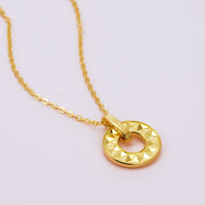 CHOW SANG SANG 周生生 999 24K Solid Gold Sunflower Dual Sided Wear Dainty Necklace for Women 47cm 94535N Price-by-Weight Approx. 4.49g Gold