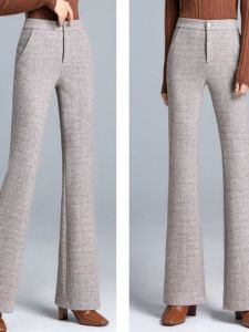 High Waist Thickened Woolen Wide Leg Pants Autumn Winter New Style Casual Drapey Suit Pants Womens Fashion Trousers