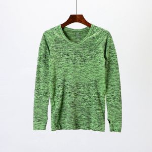 Womens Yoga Fitness Long Sleeve T-Shirt Quick Dry Breathable Sportswear Ultra Light round Neck Tight Fit Special Offer