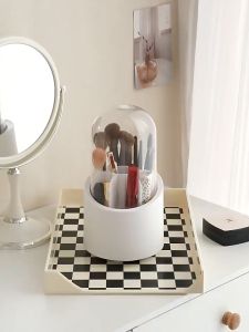 Makeup Brush Bucket Portable Brush Storage Box Lipstick Eyebrow Pencil Eye Shadow Brush with Cover