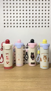 Tumbler Bottle Stainless Steel 600ml / Botol Minum Anak Sedotan Cute