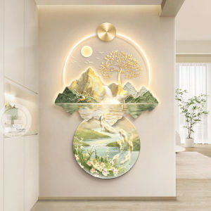 RUIBAHAO | Cream Luxury Hallway Artwork Scenery Painting Sunrise Mountain Entrance