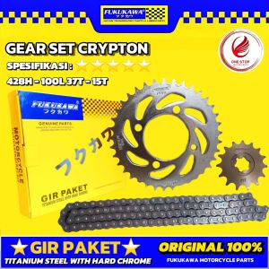 GEAR SET GIR SET ASLI FUKUKAWA CRYPTON 428H-100L-37T-15T ORIGINAL ORI FKKW
