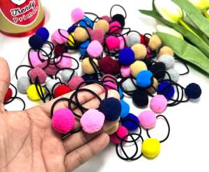 Ikat rambut pompom kodian isi 20pcs