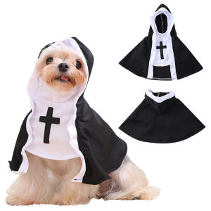 Halloween Pet Costume Small Medium Large Dogs Cats Nun Cosplay Clothes Jesus Cross Funny Party Style Suit For Yorkshire Terriers