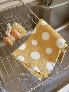 ผ้าเช็ดจานแบบไมโครไฟเบอร์ ผ้าขนแกะสีสันสดใส ดูดซับน้ำได้ดี ผ้าเช็ดจานแบบไม่ต้องใช้แรงงาน อุปกรณ์ทำความสะอาดครัวเรือน