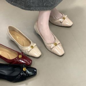 XUJIA | French Bow Heel Mary Jane Shoes Slippers For Commuting New Spring