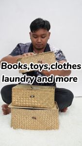 SOKANO SO016 Rattan Storage BoxHand Woven Home Storage Basket/Decorative Box with Lid 3 Sizes (Available in 3 Size)