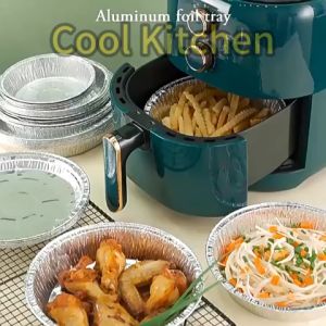 50PCS Aluminum Foil Tray With Lid Thickening Loaf Pan Food Grade ISO Prove Rectangle/Solo Pan/Round