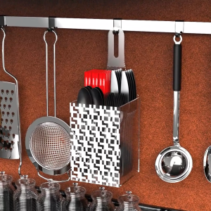 TEMPAT WADAH ALAT PENYIMPAN PENYIMPANAN SIMPAN PERALATAN DAPUR MASAK MAKAN SENDOK GARPU PISAU SUMPIT PISAU SPATULA CENTONG KOTAK ACRYLIC AKRILIK ORGANIZER ORGANISER CUTLERY HOLDER ESTETIK KEKINIAN ELEGAN MODERN BENING TRANSPARAN CLEAR MOTIF PUZZLE 273
