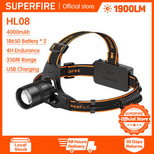 SUPERFIRE HL08 head light led super bright multiple modes zoom long range headlight waterproof portable strong light headlamp rechargeable sensing head lamp aluminium alloy for outdoor hiking fishing