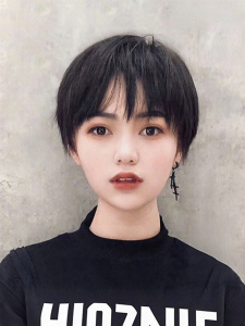 Short Real Hair Bob Wig Natural Full Headpiece