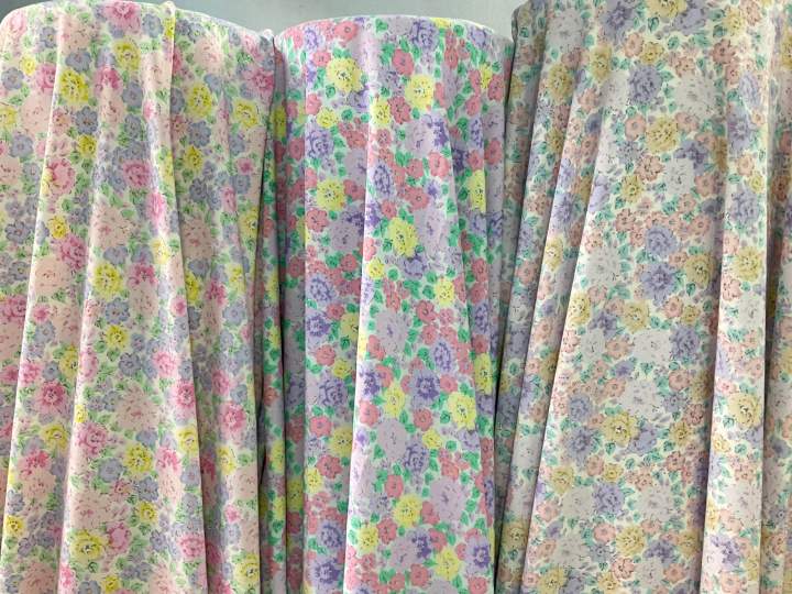 🧵ผ้าเมตรผ้าหลา🧵🌺ผ้าไหมอิตาลีหน้ากว้าง60นิ้ว🌺ลายหวานหวาน หลาละ65บาท(1หลา ...