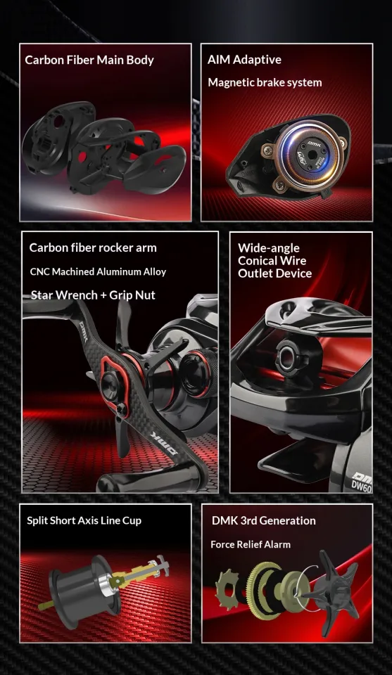 DMK Silver Feather Honor Pro 11+1 BB 7.6:1 Baitcasting Reel 124g