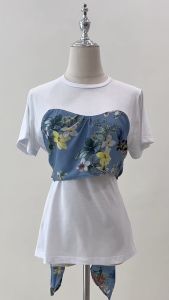 CFBOUTIQUE Floral Tie Back Tee