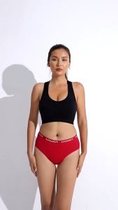 2PCS/Set Cotton Panties Women High Waist Briefs Solid Color Panty Comfort Breathable M-2XL Underpants Plus Size Briefs