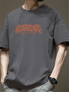 Áo Thun Cotton Tay Ngắn Dáng Rộng Phong Cách Mỹ Thường Ngày Mùa Hè Cho Nam Áo Thun Tay Lửng Thoáng Khí Thoải Mái Thường Ngày