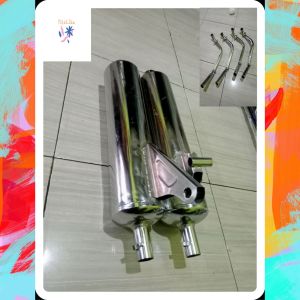 (COD) KNALPOT STANDAR STAINLESS STEEL BERKUALITAS TERBARU ALL MATIC HONDA YAMAHA SERIES SUARA KALEM ADEM BEAT VARIO MIO SCOOPY FINO GENIO SPACY FREEGO FAZIO PCX NMAX DLL