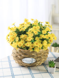 ช่อดอกไม้ประดิษฐ์ดอกเดซี่ขนาดเล็กดอกไม้ผ้าไหมพลาสติกจัดดอกไม้ดอกไม้ปลอมดอกไม้ตกแต่งในร่มดอกไม้แห้งสำหรับตกแต่งห้องนั่งเล่นกระเช้าดอกไม้