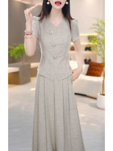 GUBODUO | Elegant V-Neck Short Sleeve Fashion Slimming Womens Set