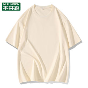 Áo Thun Nữ Mùa Hè Dáng Rộng Tay Ngắn Cổ Tròn Màu Trơn Mỏng Dài Vừa Phải Thường Ngày Thương Hiệu Mulinshen