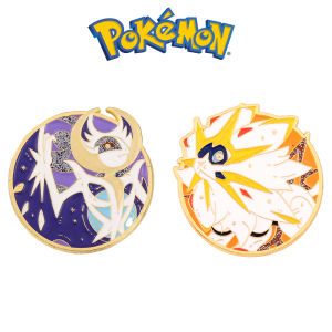 Anime Legendary Pokémon Solgaleo Lunala Enamel Pin Brooch For Cartoon Lapel Pins Badges On Backpack Accessories Jewelry Fan Gift