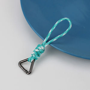 New Aluminum Alloy Triangle Hanging Hook Seven Core Umbrella Rope Woven Outdoor Camping Anti-Loss Finger Ring Hook Buckle