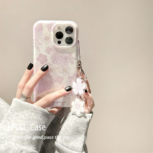 Ufull Korean Style Girls Gentle Atmosphere Thin Mist Purple Flower Silicone Phone Case for Apple iPhone 16 pro Max And 13 14 Series